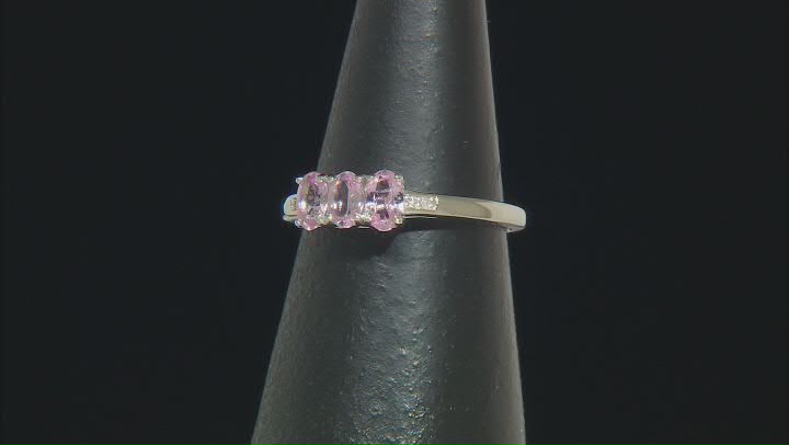 Pink Spinel Rhodium Over Sterling Silver 3-Stone Ring 0.77ctw Video Thumbnail
