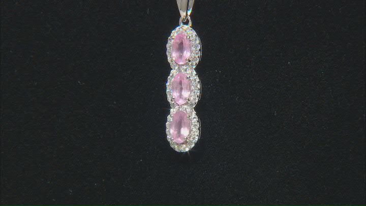 Pink Spinel Rhodium Over Sterling Silver Pendant With Chain 0.79ctw Video Thumbnail