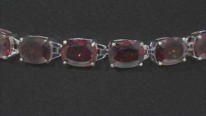 Red Labradorite Rhodium Over Sterling Silver Tennis Bracelet 21.80ctw Video Thumbnail