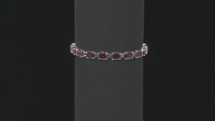 Red Labradorite Rhodium Over Sterling Silver Tennis Bracelet 21.80ctw Video Thumbnail