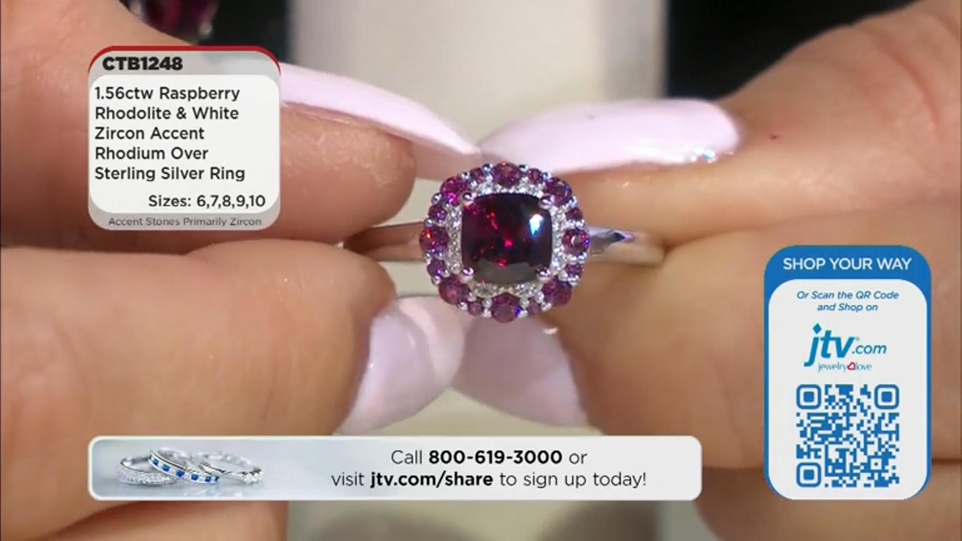 Rhodolite Rhodium Over Sterling Silver Ring 1.59ctw Video Thumbnail