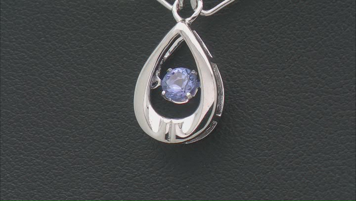Purple Tanzanite Rhodium Over Sterling Silver Dancing Paper Clip Necklace 0.27ct Video Thumbnail