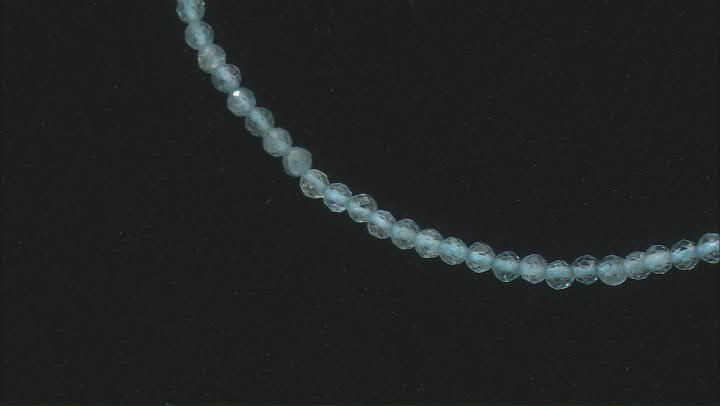 Blue Indicolite Rhodium Over Sterling Silver Bead Necklace Video Thumbnail