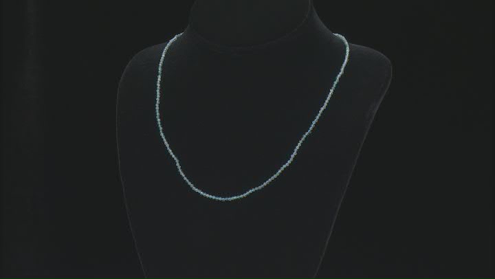 Blue Indicolite Rhodium Over Sterling Silver Bead Necklace Video Thumbnail