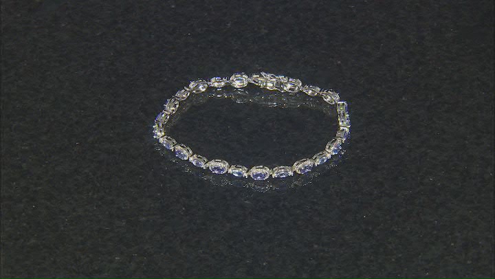 Blue Tanzanite Rhodium Over Sterling Silver Bracelet 3.40ctw Video Thumbnail