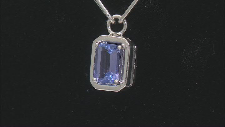 Blue Tanzanite Rhodium Over Sterling Silver Paperclip Necklace 0.90ct Video Thumbnail