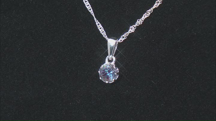 Blue Lab Alexandrite Rhodium Over Sterling Silver Ring And Pendant With Chain Set 1.98ctw Video Thumbnail