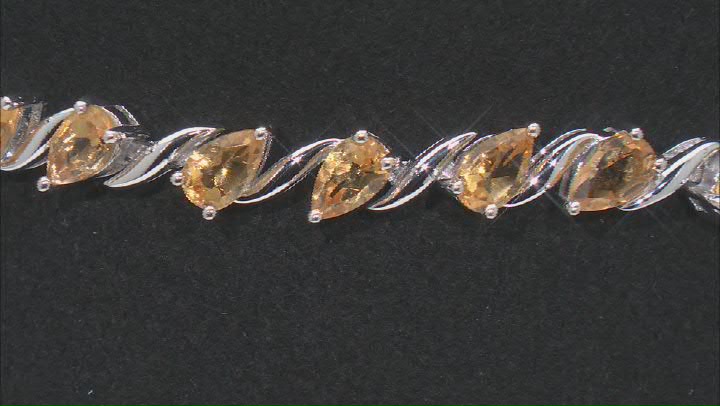 Yellow Citrine Rhodium Over Sterling Silver Bracelet 5.44ctw Video Thumbnail