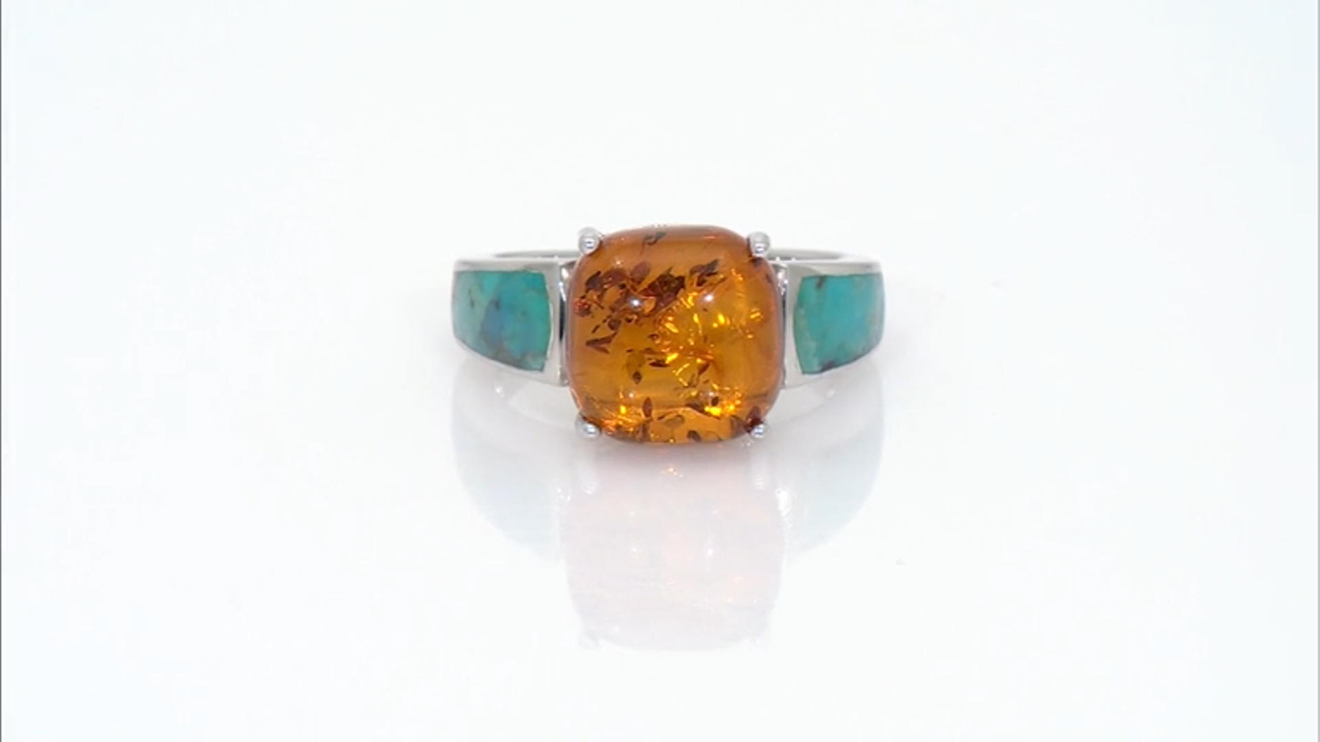 Amber Rhodium Over Sterling Silver Ring Video Thumbnail