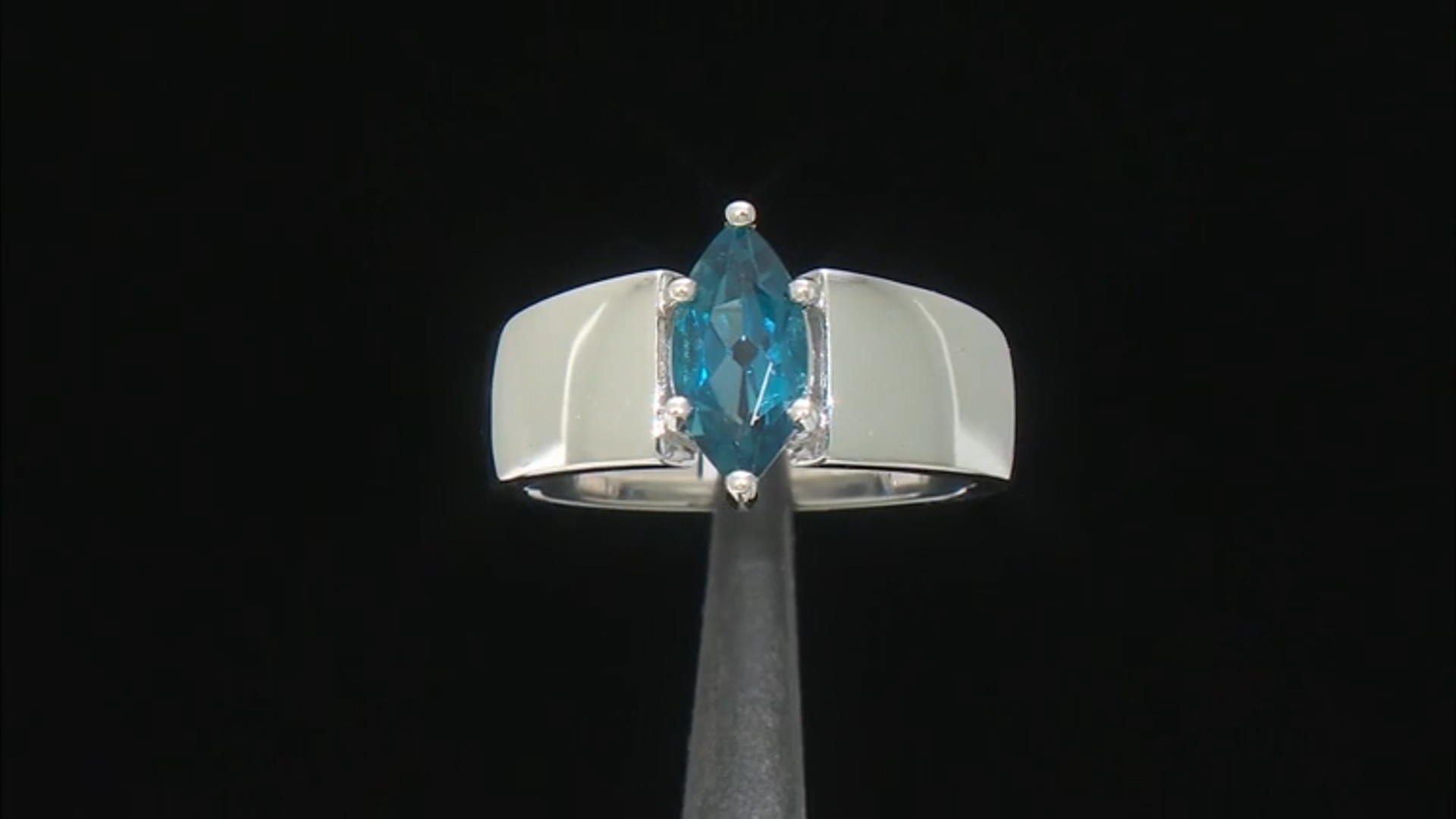 London Blue Topaz Rhodium Over Sterling Silver Solitaire Ring 1.10ct Video Thumbnail
