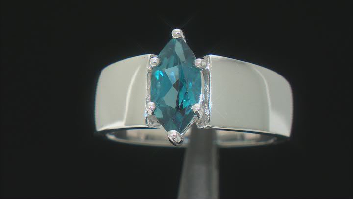 London Blue Topaz Rhodium Over Sterling Silver Solitaire Ring 1.10ct Video Thumbnail