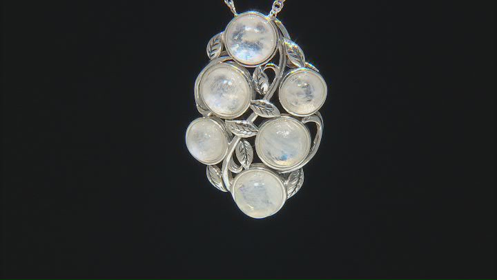 Rainbow Moonstone Sterling Silver Pendant With Chain Video Thumbnail
