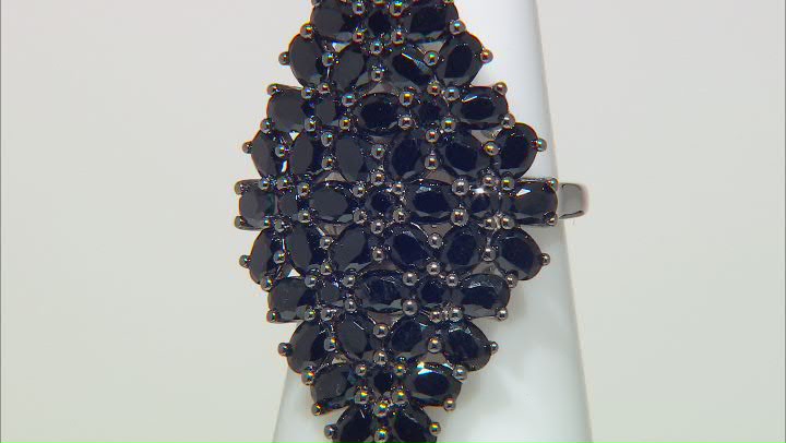 Black Spinel Rhodium Over Sterling Silver Ring 4.59ctw Video Thumbnail