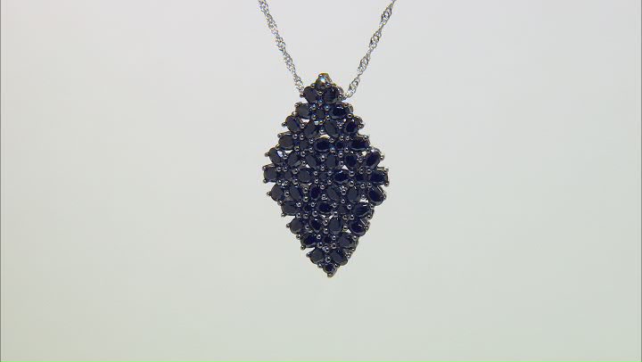 Black Spinel Rhodium Over Sterling Silver Pendant With Chain 4.59ctw Video Thumbnail