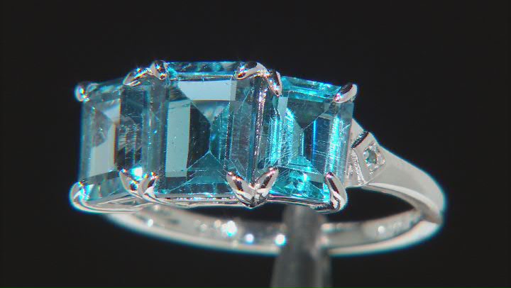 London Blue Topaz Rhodium Over Sterling Silver Ring 4.10ctw Video Thumbnail
