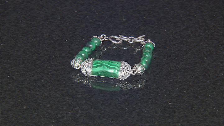 Green Malachite Sterling Silver Bracelet Video Thumbnail