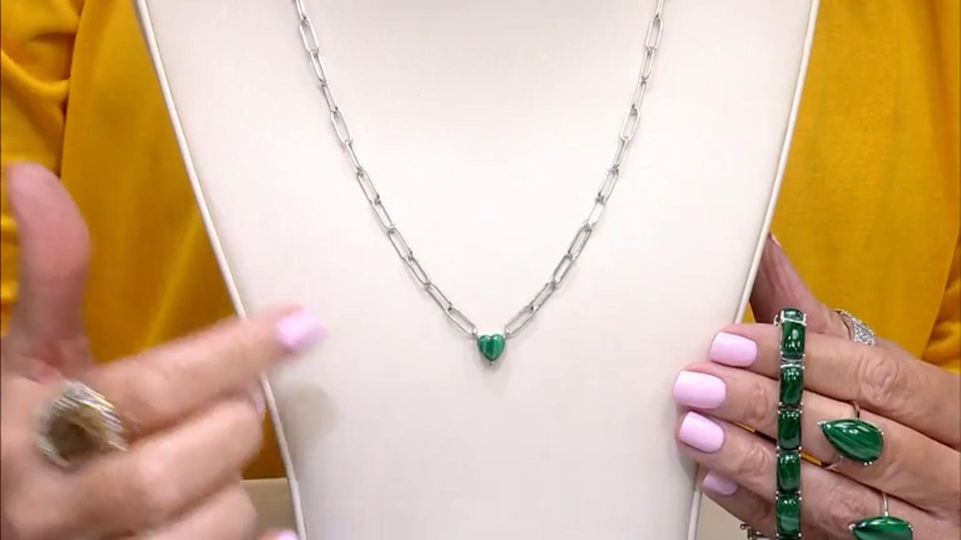 Green Malachite Sterling Silver Necklace Video Thumbnail
