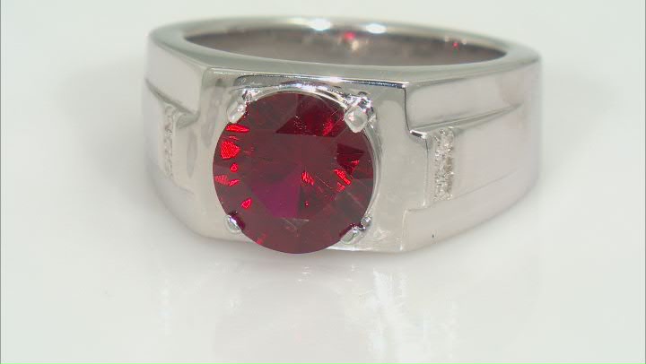 Red Lab Created Ruby Rhodium Over Sterling Silver Ring 2.72ctw Video Thumbnail