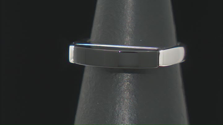 Black Onyx Rhodium Over Sterling Silver Band Ring Video Thumbnail
