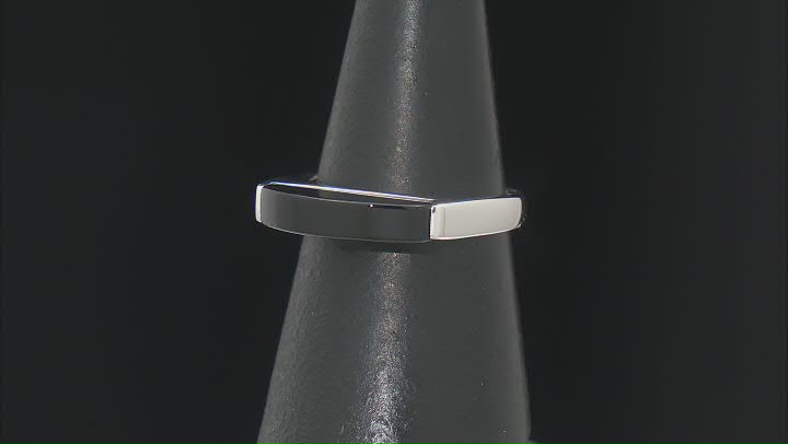Black Onyx Rhodium Over Sterling Silver Band Ring Video Thumbnail