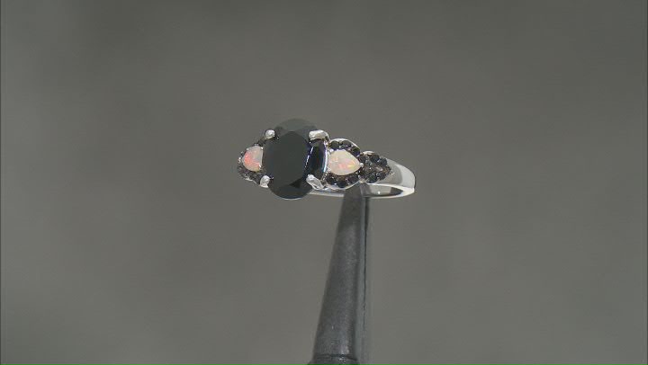 Black Spinel Rhodium Over Sterling Silver Ring 2.27ctw Video Thumbnail