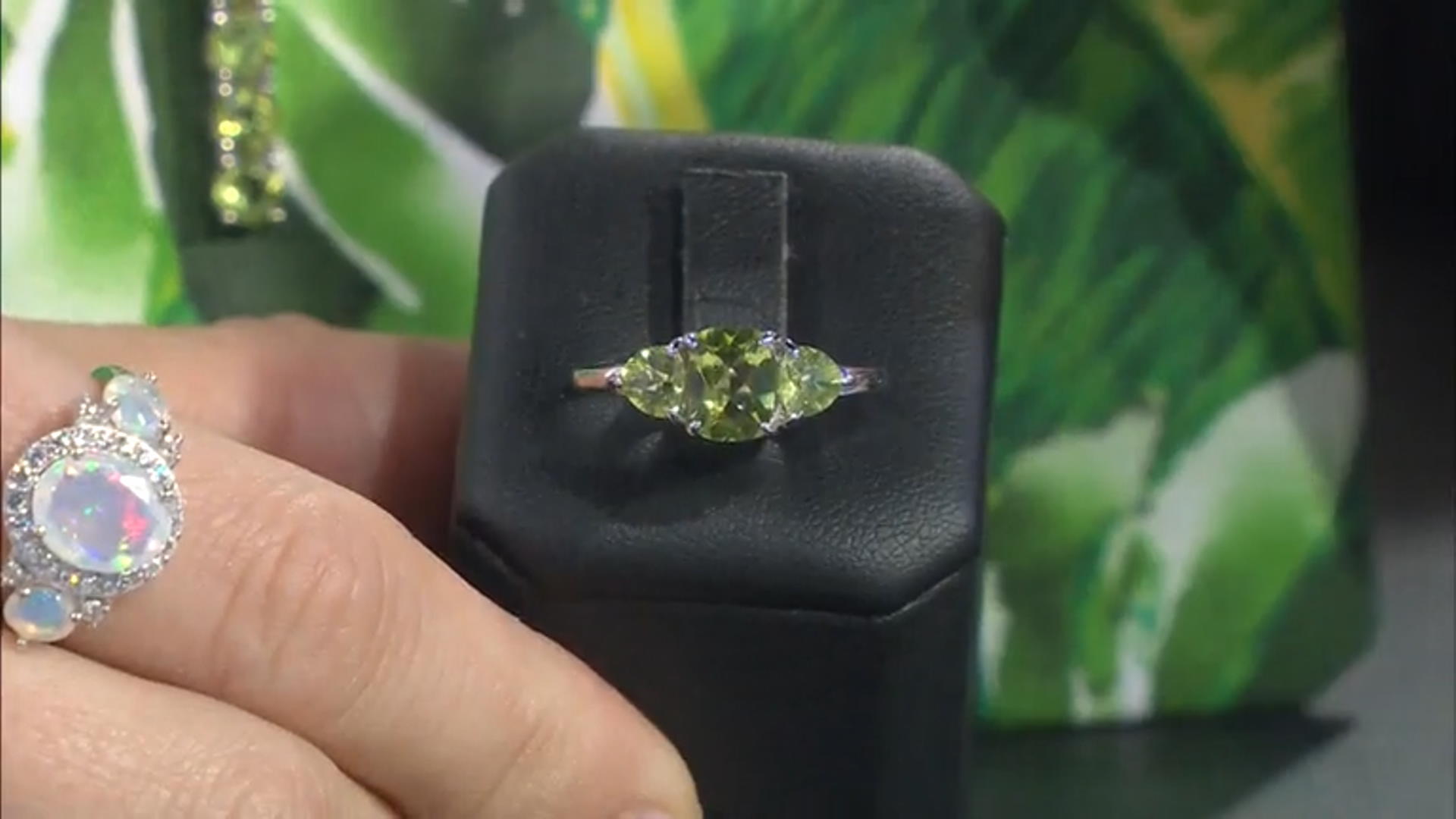 Green Peridot Rhodium Over Sterling Silver  3-Stone Ring 2.07ctw Video Thumbnail