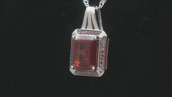Red Labradorite Rhodium Over Sterling Silver Pendant With Chain 2.76ctw Video Thumbnail