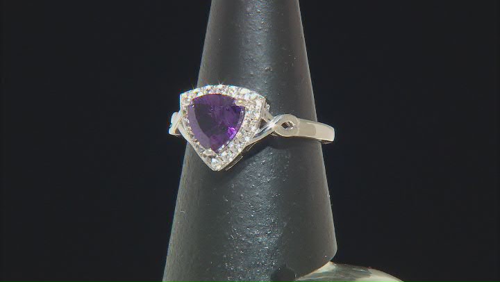 Purple African Amethyst Rhodium Over Sterling Silver Ring 1.63ctw Video Thumbnail