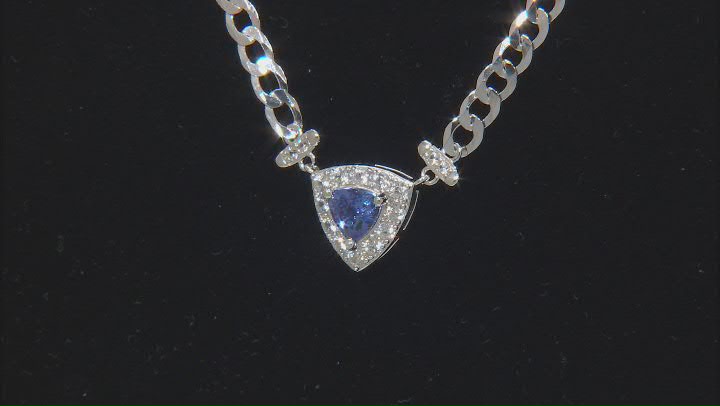 Blue Tanzanite Rhodium Over Sterling Silver Necklace 1.67ctw Video Thumbnail