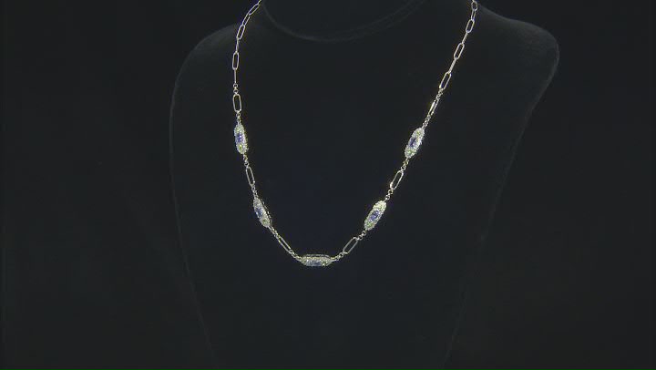 Blue Tanzanite Rhodium Over Sterling Silver Necklace 1.71ctw Video Thumbnail