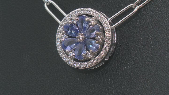 Blue Tanzanite Rhodium Over Sterling Silver Paperclip Chain 1.26ctw Video Thumbnail