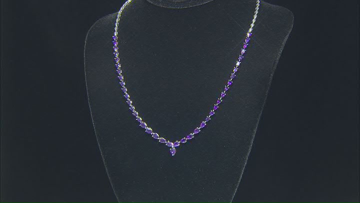 Purple Amethyst Rhodium Over Sterling Silver Necklace 8.63ctw Video Thumbnail