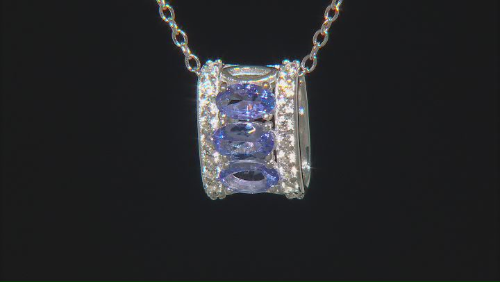 Blue Tanzanite Rhodium Over Sterling Silver Pendant With Chain 1.81ctw Video Thumbnail