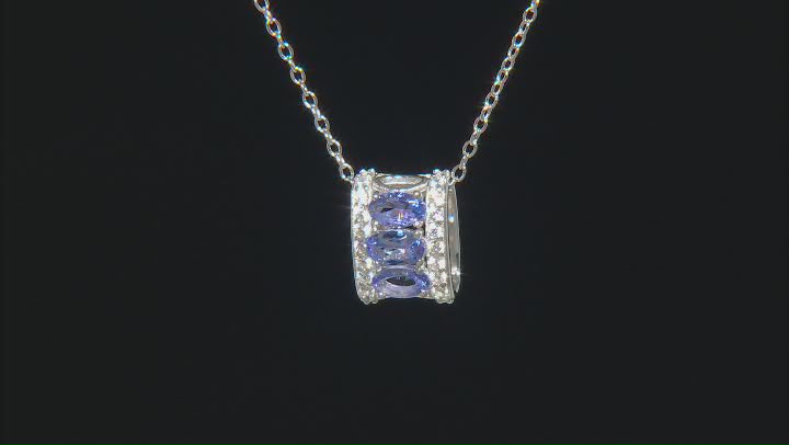 Blue Tanzanite Rhodium Over Sterling Silver Pendant With Chain 1.81ctw Video Thumbnail