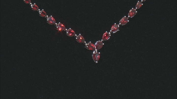 Red Garnet Rhodium Over Sterling Silver Necklace 11.47ctw Video Thumbnail