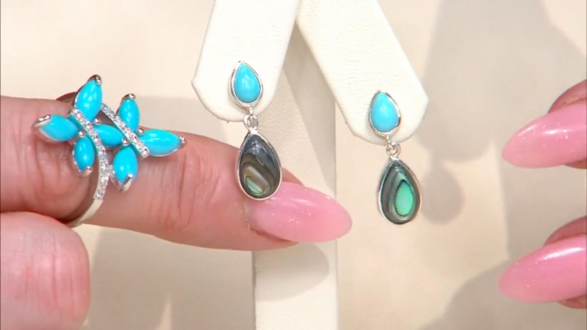 Sleeping Beauty Turquoise Sterling Silver Dangle Earrings Video Thumbnail