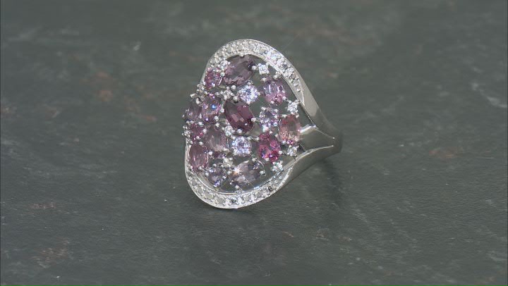 Purple Spinel Rhodium Over Sterling Silver Ring 2.31ctw Video Thumbnail