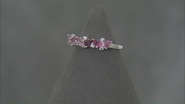 Multicolor Spinel With White Zircon Rhodium Over Sterling Silver Ring Video Thumbnail