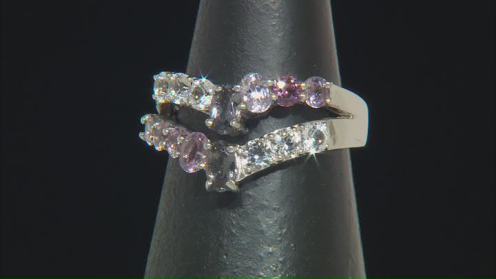Multicolor Spinel Rhodium Over Sterling Silver Ring 2.12ctw Video Thumbnail