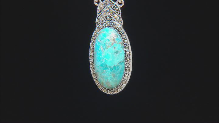 Blue Composite Turquoise Sterling Silver Necklace Video Thumbnail