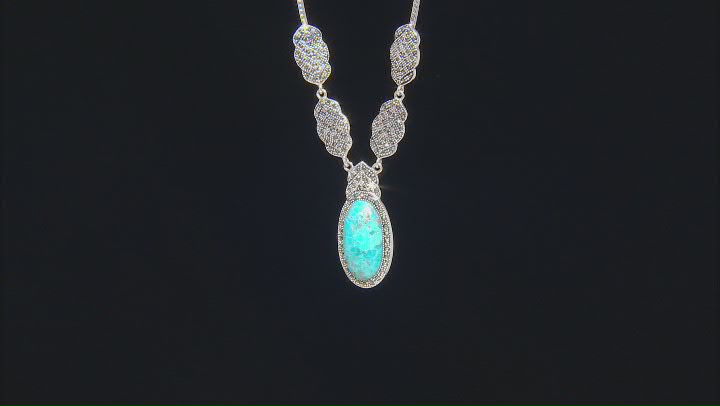 Blue Composite Turquoise Sterling Silver Necklace Video Thumbnail