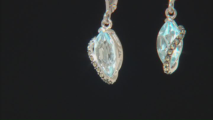 Sky Blue Topaz Rhodium Over Sterling Silver Earrings 2.18ctw Video Thumbnail
