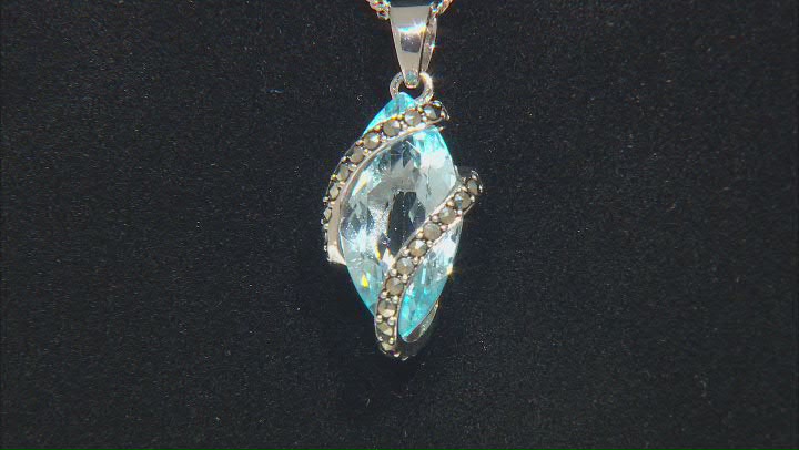 Sky Blue Topaz Rhodium Over Sterling Silver Pendant With Chain 6.00ct Video Thumbnail