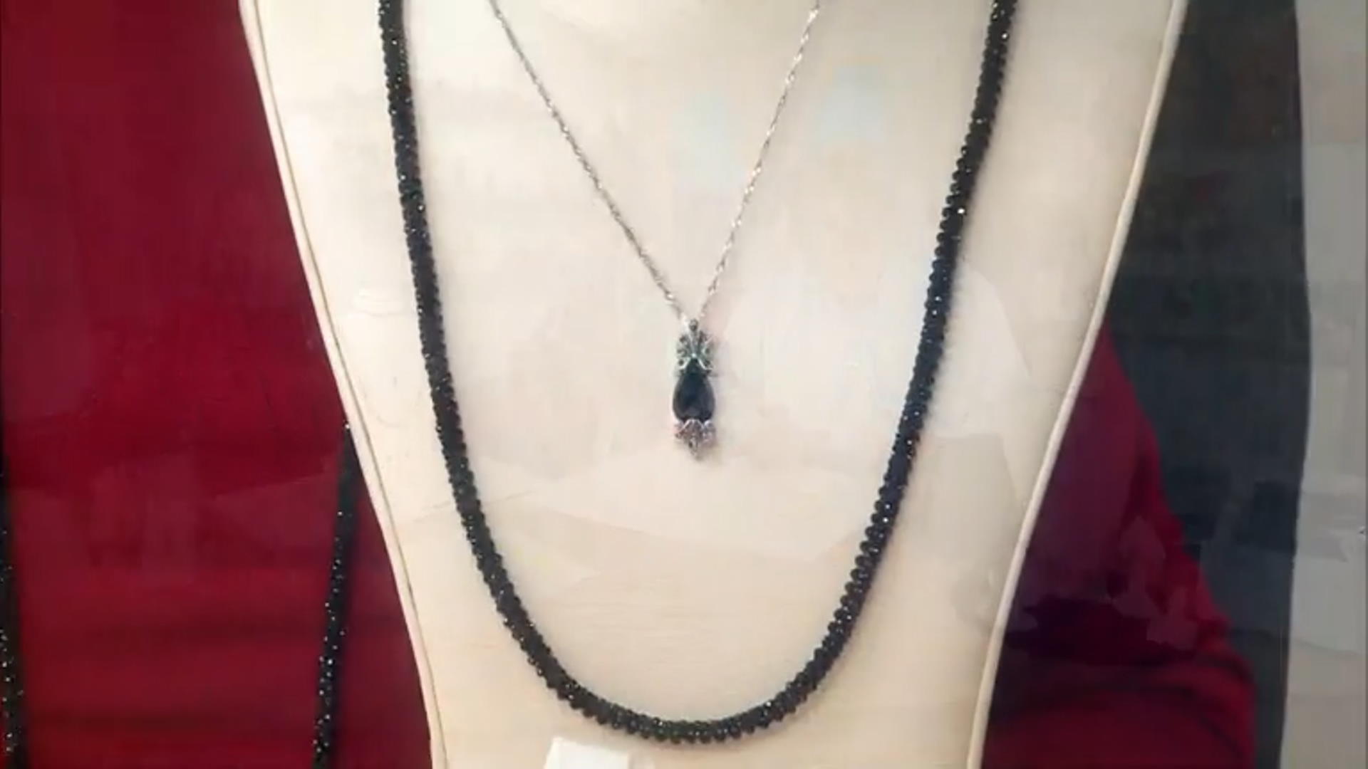 Black Spinel Rhodium Over Sterling Silver Pendant With Chain 5.20ct Video Thumbnail