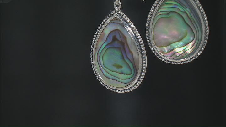 Multicolor Abalone Shell Sterling Silver Dangle Earrings Video Thumbnail