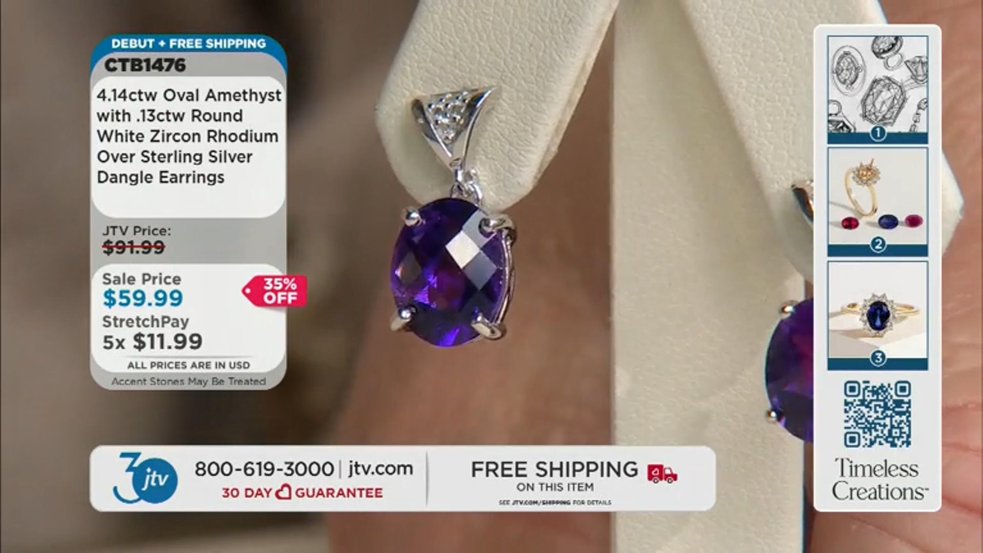 Purple Amethyst Rhodium Over Sterling Silver Dangle Earrings 4.27ctw Video Thumbnail