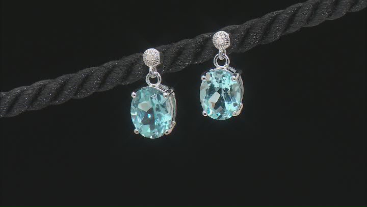 Sky Blue Topaz Rhodium Over Sterling Silver Earrings 5.42ctw Video Thumbnail
