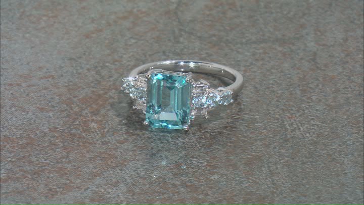 Sky Blue Topaz Rhodium Over Sterling Silver Ring 3.88ctw Video Thumbnail