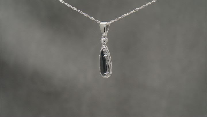 Black Spinel Rhodium Over Sterling Silver Pendant With Chain 2.66ctw Video Thumbnail