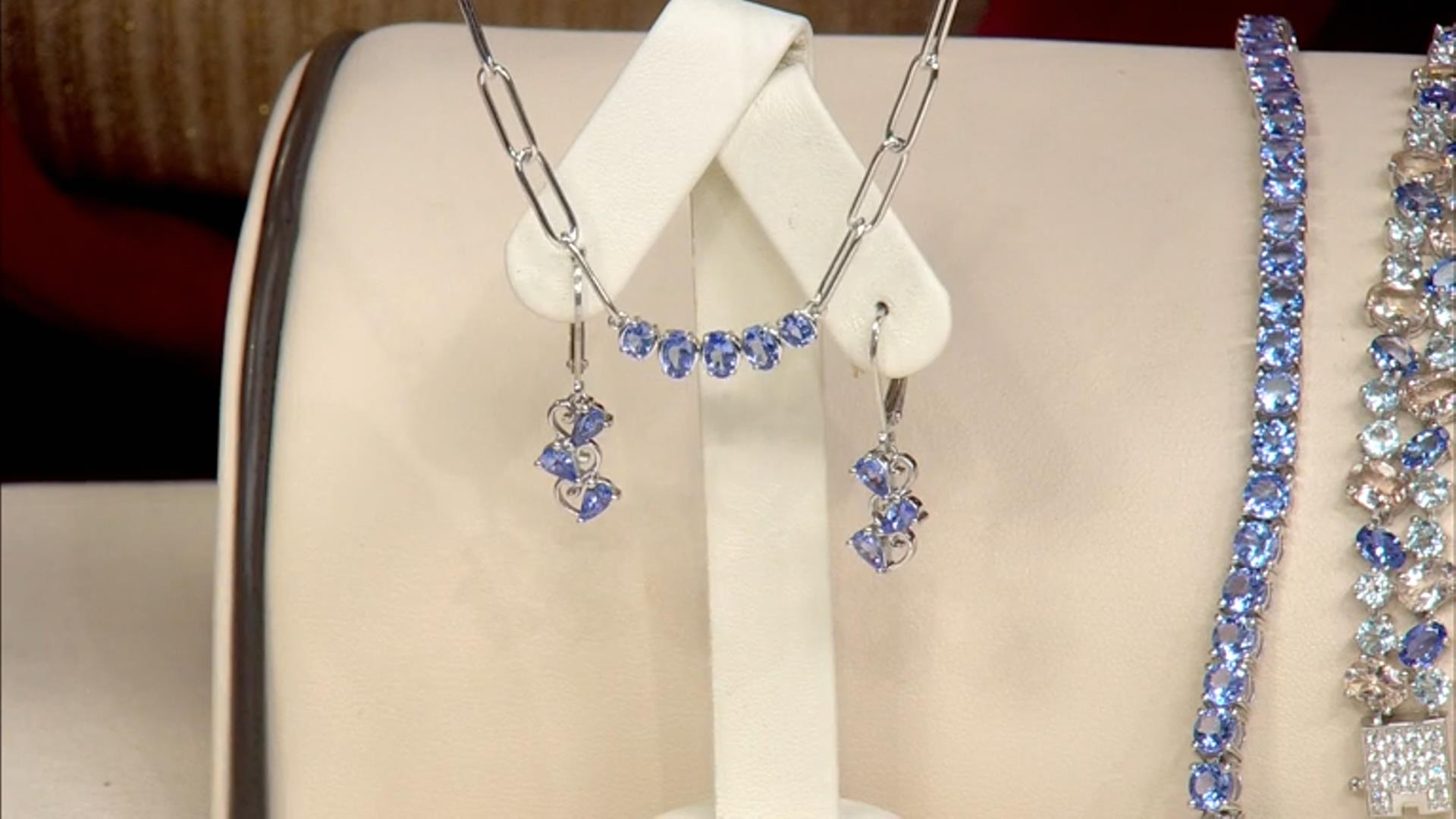 Blue Tanzanite Rhodium Over Sterling Silver Paperclip Necklace 1.10ctw Video Thumbnail